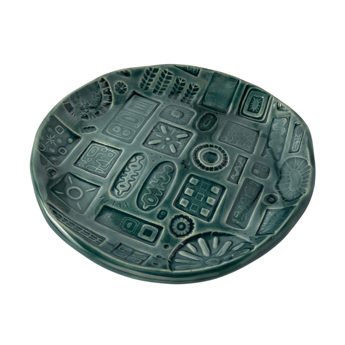 Small Ceramic Platter Tray, 6.5" - Tayer Teal