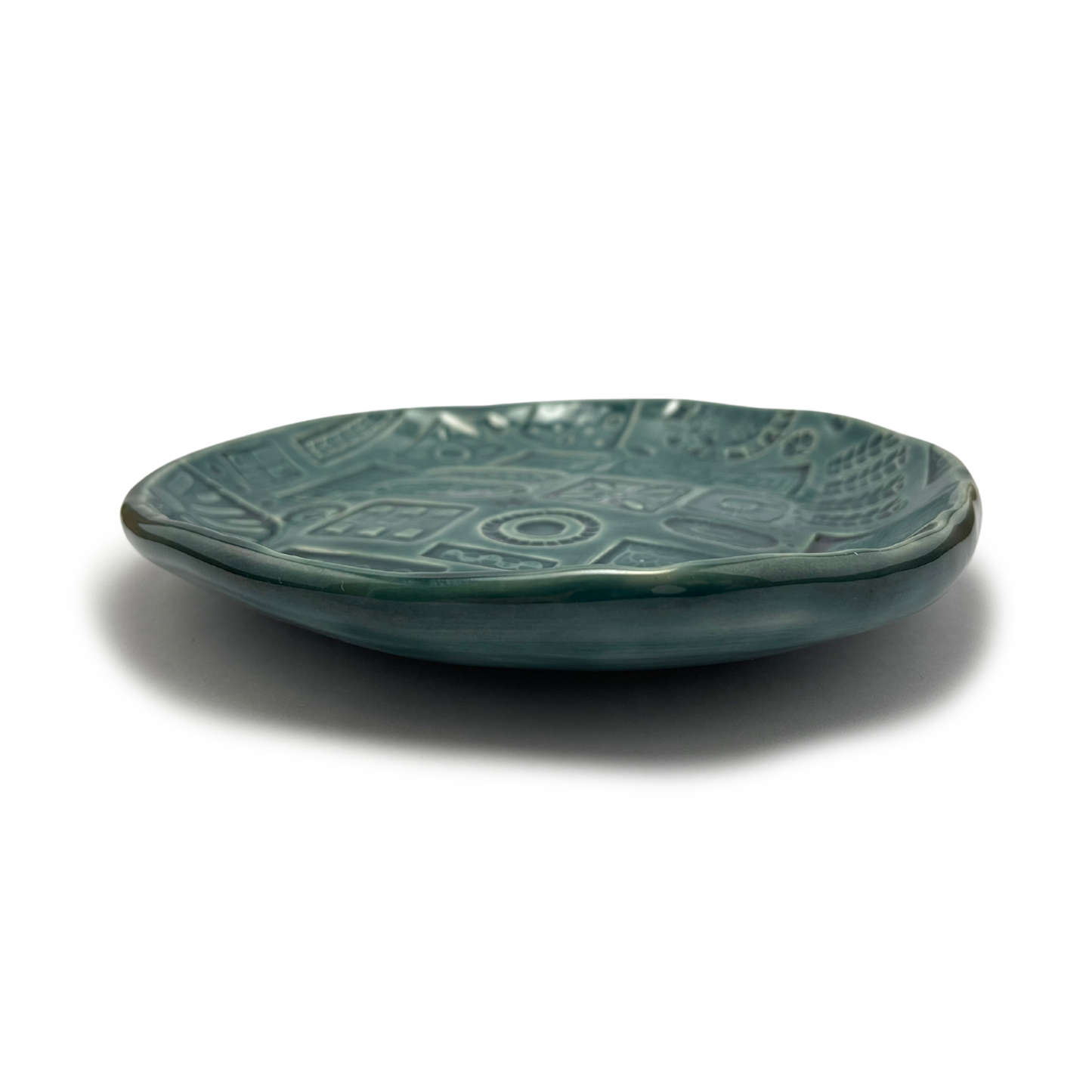 Small Ceramic Platter Tray, 6.5" - Tayer Teal