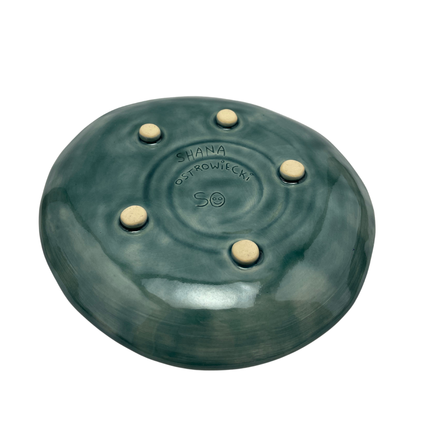 Small Ceramic Platter Tray, 6.5" - Tayer Teal