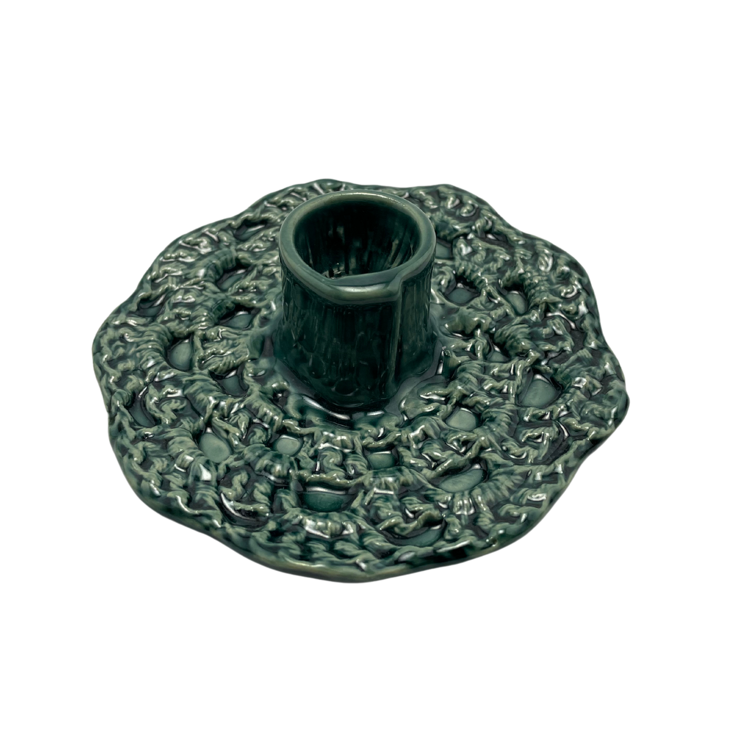 Ceramic Crochet Candle Holder - Tayer Teal