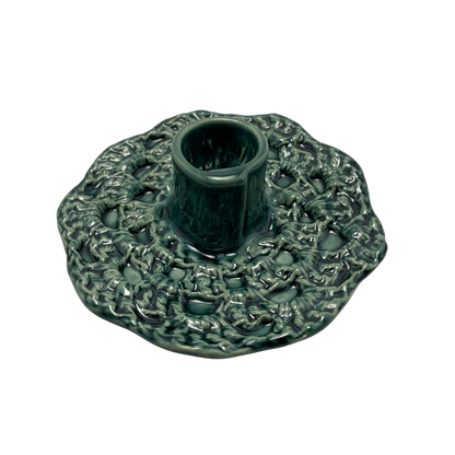 Ceramic Crochet Candle Holder - Tayer Teal