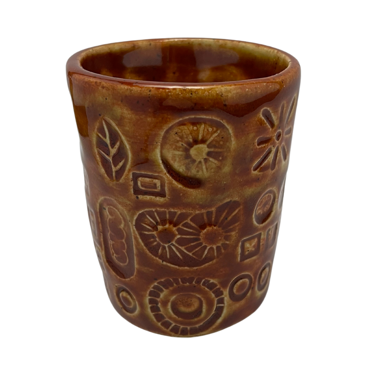 Handcrafted Stoneware Cup - Amber Honey, 3.5 oz