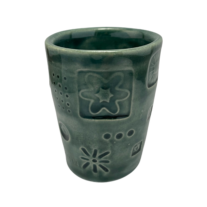 Handcrafted Kiddush Cup - Tayer Teal, 4 oz