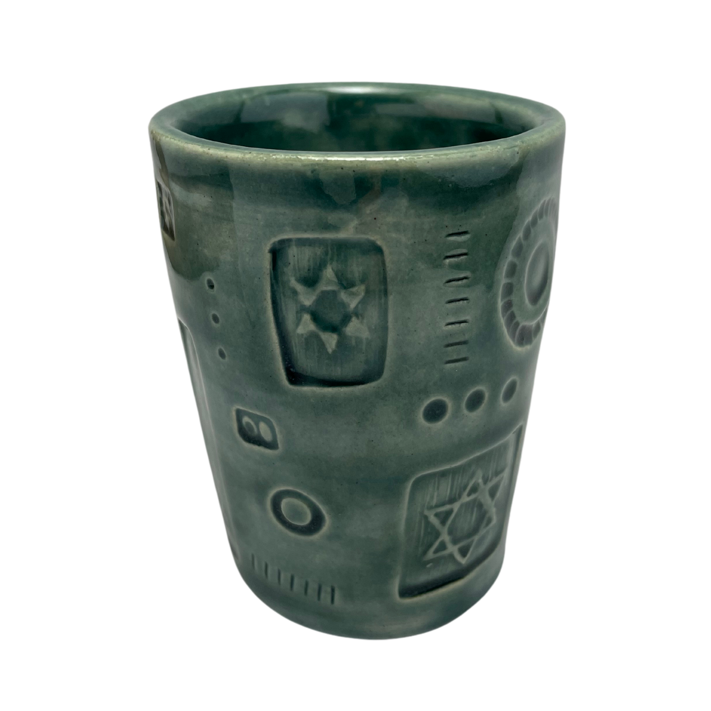 Handcrafted Kiddush Cup - Tayer Teal, 4 oz