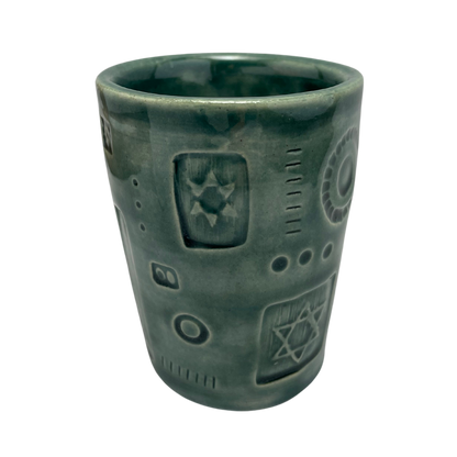 Handcrafted Kiddush Cup - Tayer Teal, 4 oz