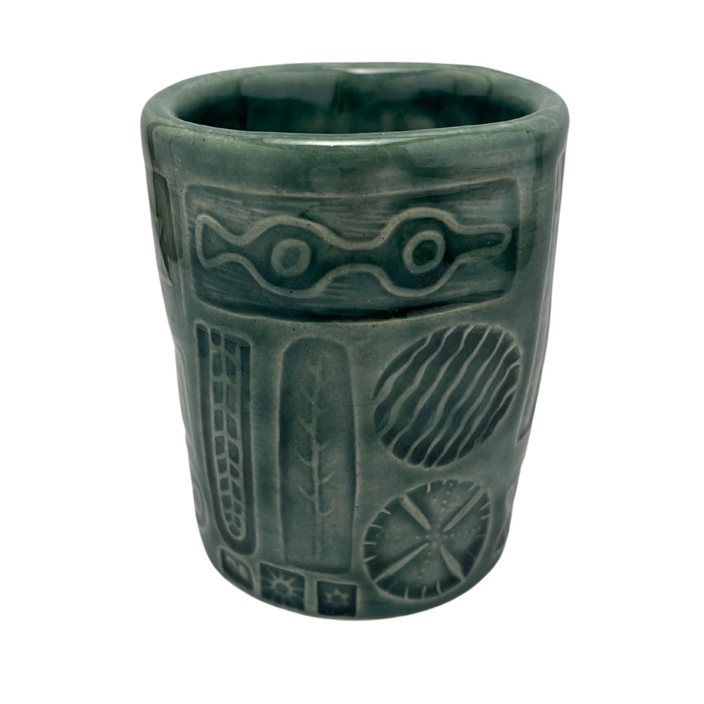 Handcrafted Kiddush Cup - Tayer Teal, 4 oz