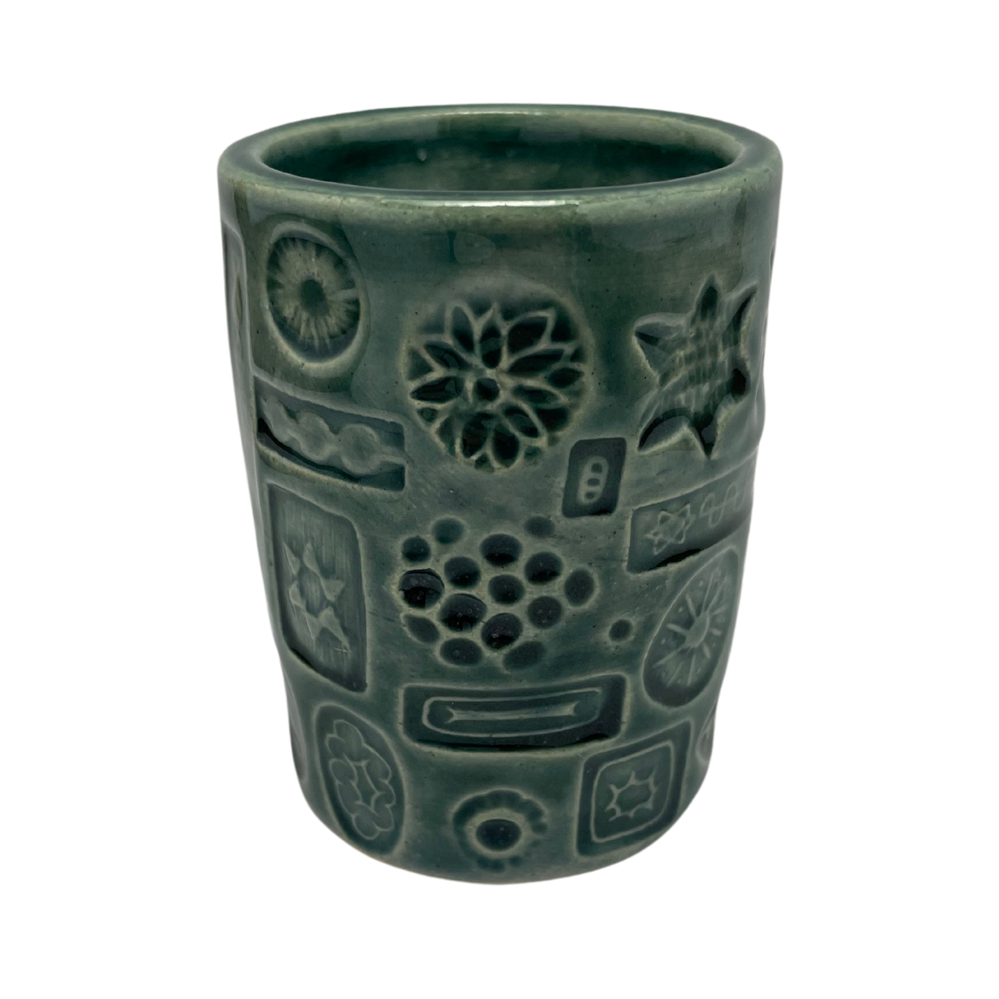 Handcrafted Kiddush Cup - Tayer Teal, 3.5 oz