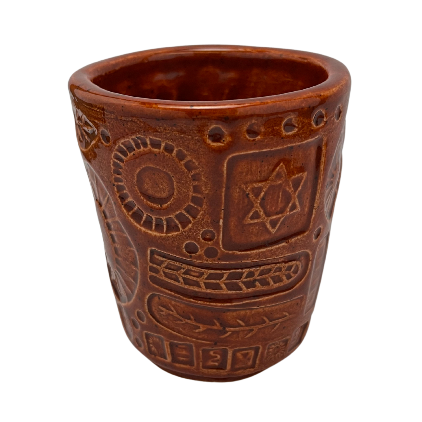 Handcrafted Kiddush Cup - Charoset Burnt Orange, 3.5 oz