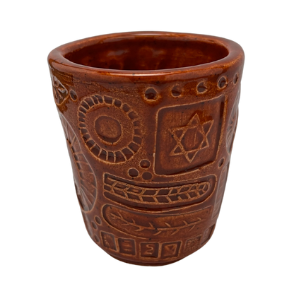 Handcrafted Kiddush Cup - Charoset Burnt Orange, 3.5 oz