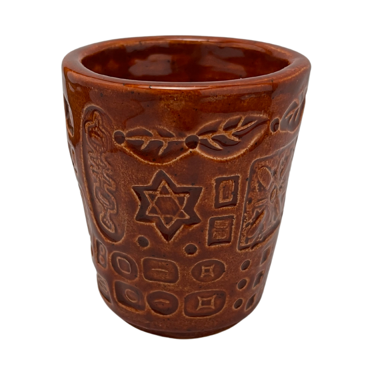 Handcrafted Kiddush Cup - Charoset Burnt Orange, 3.5 oz