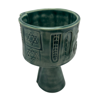 Tall Kiddush Cup - Tayer Teal, 6 oz