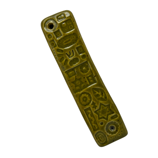 Handcrafted Mezuzah - Kosher Dill Green