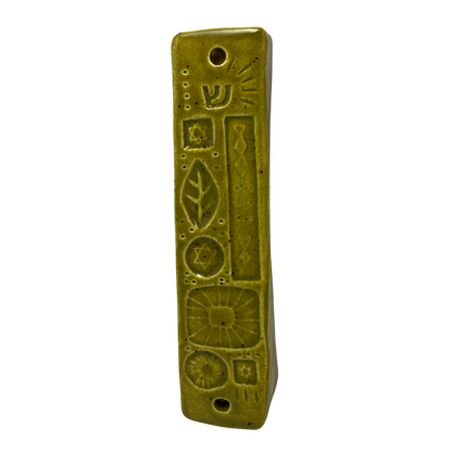 Handcrafted Mezuzah - Kosher Dill Green