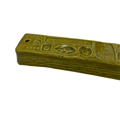 Handcrafted Mezuzah - Kosher Dill Green